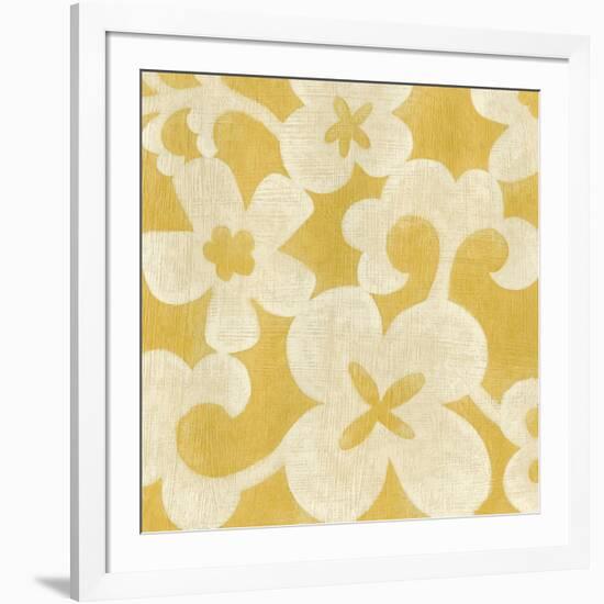 Suzani Silhouette in Yellow II-Chariklia Zarris-Framed Art Print