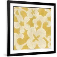 Suzani Silhouette in Yellow II-Chariklia Zarris-Framed Art Print