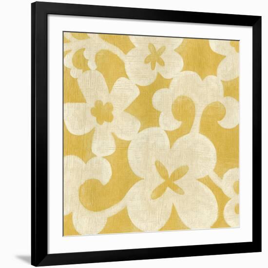 Suzani Silhouette in Yellow II-Chariklia Zarris-Framed Art Print