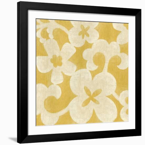 Suzani Silhouette in Yellow II-Chariklia Zarris-Framed Art Print