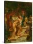 Suzanne at the Baths (Oil on Canvas)-Ferdinand Victor Eugene Delacroix-Stretched Canvas