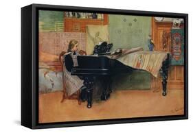 'Suzanne at the Piano', c1900-Carl Larsson-Framed Stretched Canvas