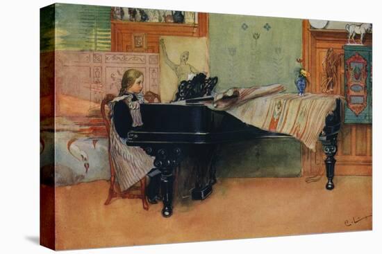 'Suzanne at the Piano', c1900-Carl Larsson-Stretched Canvas