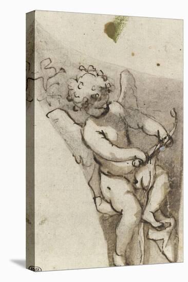 Suzanne au bain ; L'amour bandant son arc ; Sainte Catherine agenouillée, regardant le ciel-Guerchin Le-Stretched Canvas