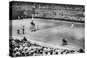 Suzanne Lenglen Playing Miss Mckane, Wimbledon, London, 1926-1927-null-Stretched Canvas