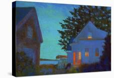 Moonrise, Grass Island-Suzanne Siegel-Stretched Canvas