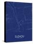 Suzhou, China Blue Map-null-Stretched Canvas