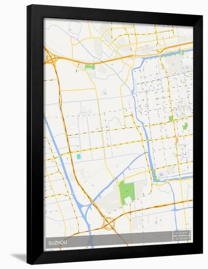 Suzhou, China Map-null-Framed Poster