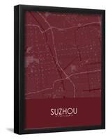 Suzhou, China Red Map-null-Framed Poster