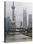 Suzhou Creek and the Waibaidu Bridge with View Towards the Pudong Skyline, Shanghai, China, Asia-Amanda Hall-Stretched Canvas