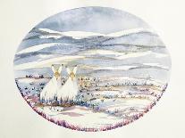 Deer in Snow-Suzi Kennett-Laminated Giclee Print