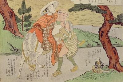 A 'Shunga', from a Series of Twenty Four Erotic Prints: Lovers on the Road, 1725-70