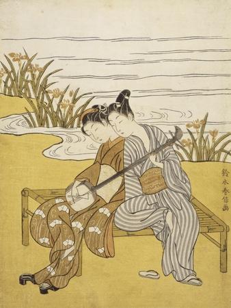 Two Lovers Playing a Shamisen