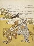 Two Lovers Playing a Shamisen-Suzuki Harunobu-Framed Giclee Print