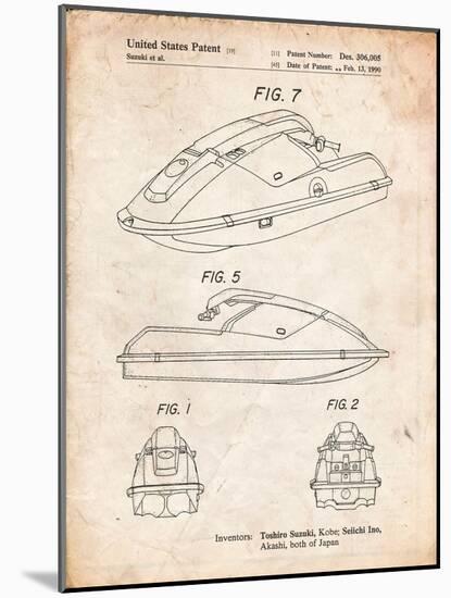 Suzuki Wave Runner Patent-Cole Borders-Mounted Art Print