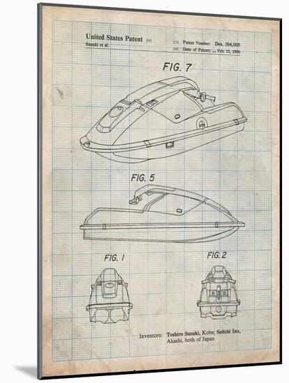 Suzuki Wave Runner Patent-Cole Borders-Mounted Art Print