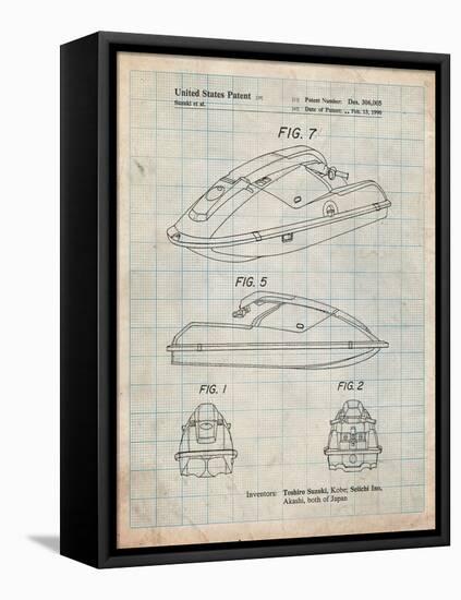 Suzuki Wave Runner Patent-Cole Borders-Framed Stretched Canvas