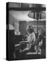 Suzy Creech, Typical Girl Known as a "Pigtailer" at Home Playing the Piano-Frank Scherschel-Stretched Canvas