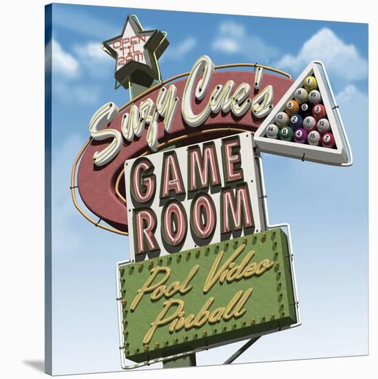 Suzy Cue's Game Room-Anthony Ross-Stretched Canvas