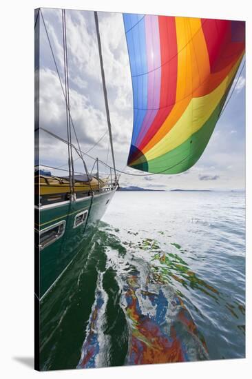 SV Nawalk with Spinnaker Flying, San Juan Islands, Washington, USA-Jaynes Gallery-Stretched Canvas