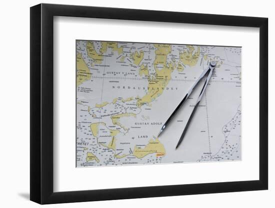 Svalbard Islands maritime map.-Sergio Pitamitz-Framed Photographic Print