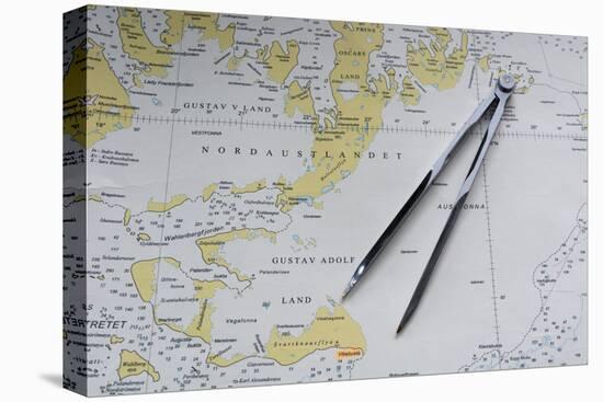 Svalbard Islands maritime map.-Sergio Pitamitz-Stretched Canvas