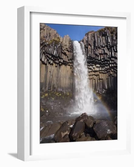 Svartifoss Waterfall, Overhanging Black Basalt Columns, Skaftafell National Park-Patrick Dieudonne-Framed Photographic Print