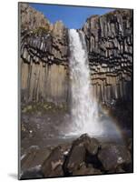 Svartifoss Waterfall, Overhanging Black Basalt Columns, Skaftafell National Park-Patrick Dieudonne-Mounted Photographic Print