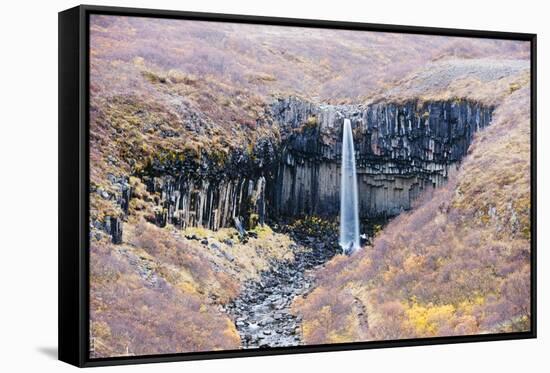 Svartifoss Waterfall, Skaftafell National Park, Iceland, Polar Regions-Christian Kober-Framed Stretched Canvas