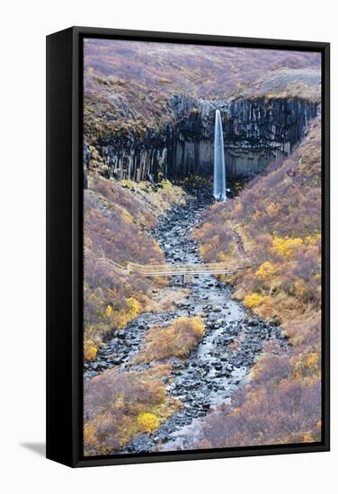 Svartifoss Waterfall, Skaftafell National Park, Iceland, Polar Regions-Christian Kober-Framed Stretched Canvas