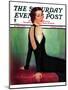 "Svelte in Black," Saturday Evening Post Cover, October 13, 1934-Charles W. Dennis-Mounted Giclee Print