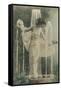 Svelte Lady as Fountain Ornament-null-Framed Stretched Canvas