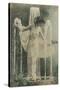 Svelte Lady as Fountain Ornament-null-Stretched Canvas