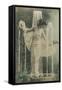 Svelte Lady as Fountain Ornament-null-Framed Stretched Canvas