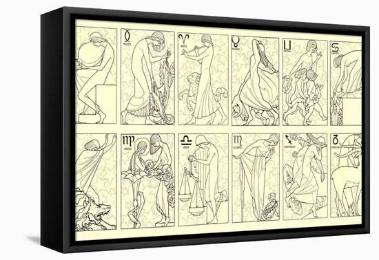 Svelte Woman Demonstrating Zodiac Signs-null-Framed Stretched Canvas