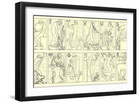 Svelte Woman Demonstrating Zodiac Signs-null-Framed Art Print