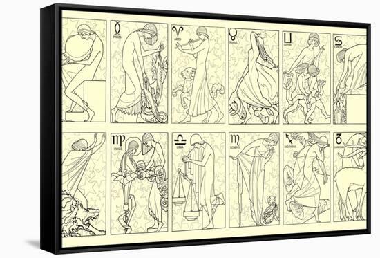 Svelte Woman Demonstrating Zodiac Signs-null-Framed Stretched Canvas