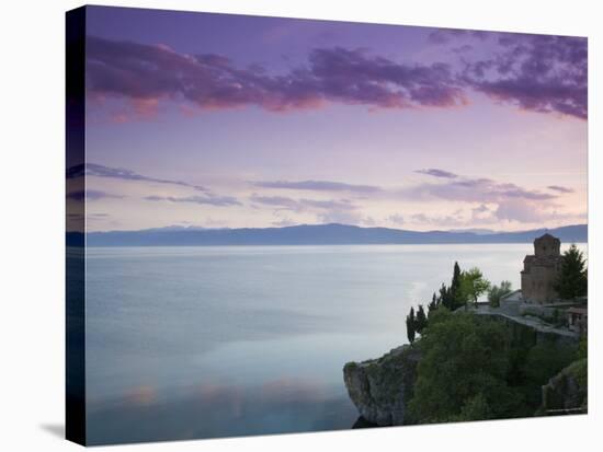 Sveti Jovan at Kaneo Church and Lake Ohrid, Ohrid, Macedonia-Walter Bibikow-Stretched Canvas