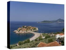 Sveti Stefan and Adriatic Coastline, Montenegro-Graham Lawrence-Stretched Canvas