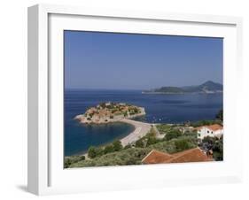 Sveti Stefan and Adriatic Coastline, Montenegro-Graham Lawrence-Framed Photographic Print
