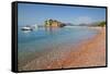 Sveti Stefan, Budva Bay, Budva Riviera, Montenegro, Europe-Frank Fell-Framed Stretched Canvas