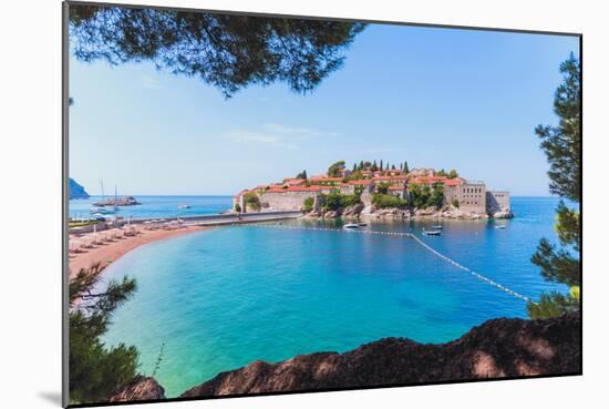 Sveti Stefan, near Budva, Montenegro.-null-Mounted Photographic Print