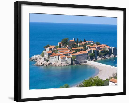 Sveti Stefan, Seaside Resort in Western Montenegro, Europe-Michael Runkel-Framed Photographic Print