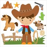 Cowboy,Cute,Boy,Cartoon,Vector,Illustration-Svetlana Peskin-Art Print