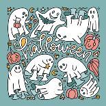 Happy Halloween Characters. Monster Icon Line Set. Cute Linear Sketch Cartoon Baby Beasts. Funny Fa-Svetlana Shamshurina-Photographic Print