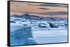 Svinafellsjoekull Glacier in Vatnajokull During Winter. Glacier Front and the Frozen Glacial Lake-Martin Zwick-Framed Stretched Canvas