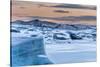 Svinafellsjoekull Glacier in Vatnajokull During Winter. Glacier Front and the Frozen Glacial Lake-Martin Zwick-Stretched Canvas