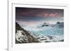 Svinafellsjokull glacier at sunrise in the Skaftafell National Park in southern Iceland.-Alex Saberi-Framed Photographic Print