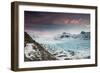 Svinafellsjokull glacier at sunrise in the Skaftafell National Park in southern Iceland.-Alex Saberi-Framed Photographic Print