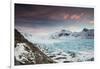 Svinafellsjokull glacier at sunrise in the Skaftafell National Park in southern Iceland.-Alex Saberi-Framed Photographic Print